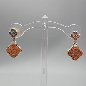 Elegant Brown and Silver Earrings